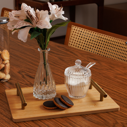 Seattle bamboo tray with handle Gold 30cm