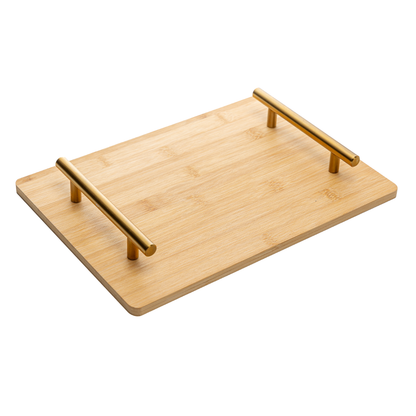 Seattle bamboo tray with handle Gold 30cm