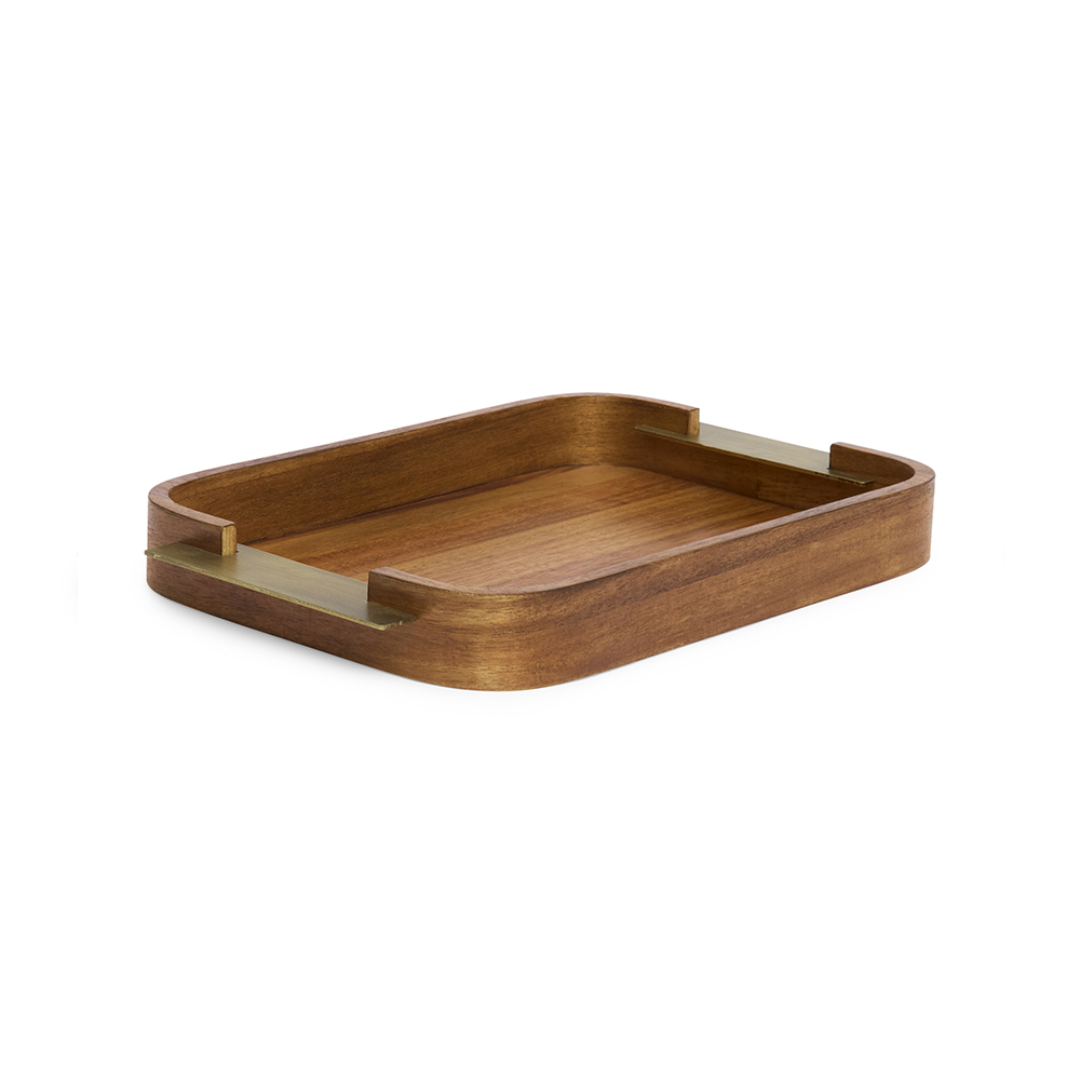 Tray in MDF and metal Brown 45,5cm G