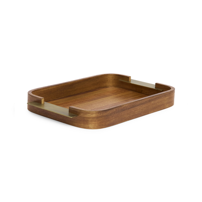 Tray in MDF and metal Brown 45,5cm G