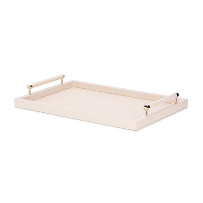 Tray in MDF and PU with handles Gray 52cm G