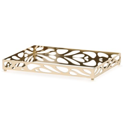Metal tray Mirrored Leaf Gold 27cm