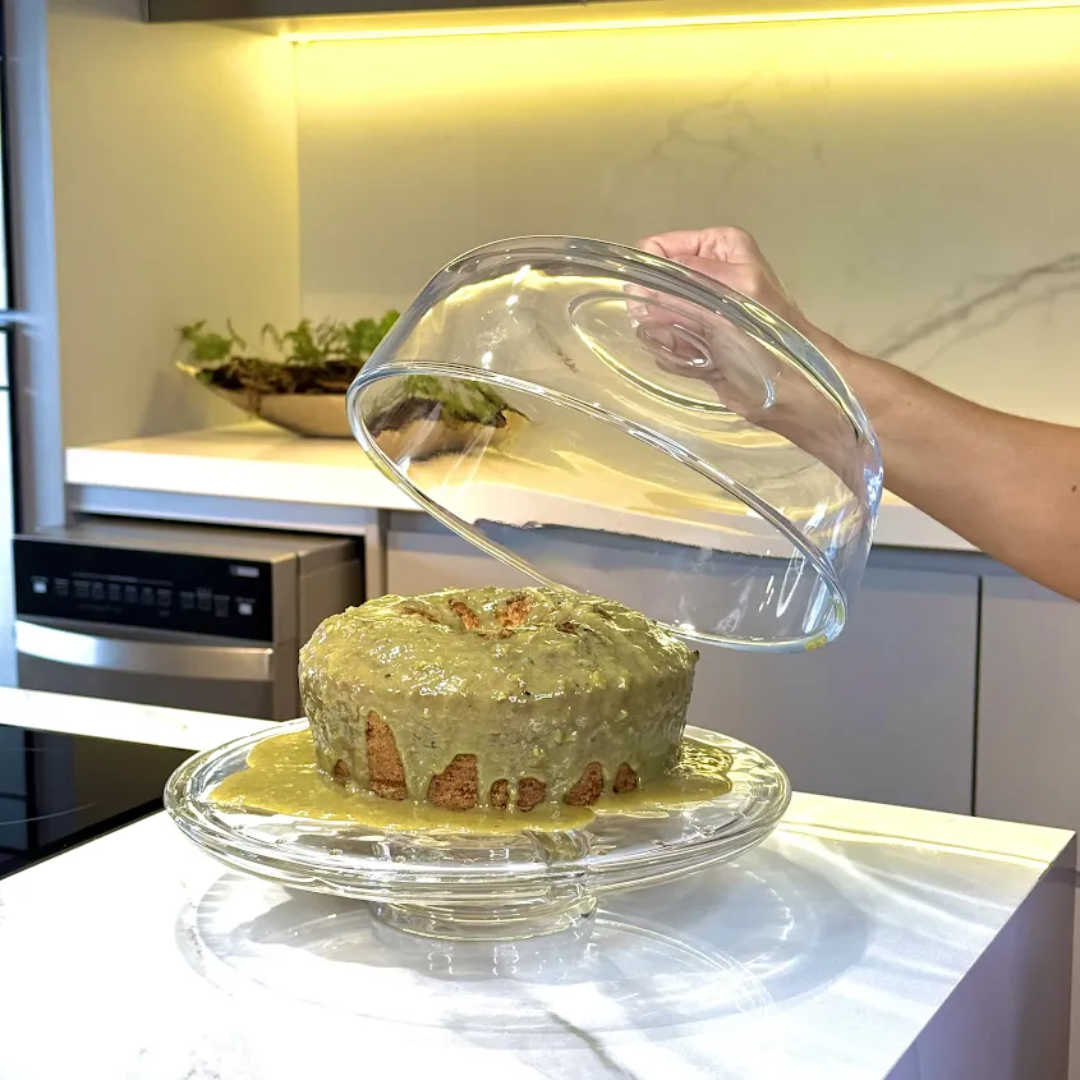 Cake stand 6 in 1 of Glass with lid Classic 30,7cm