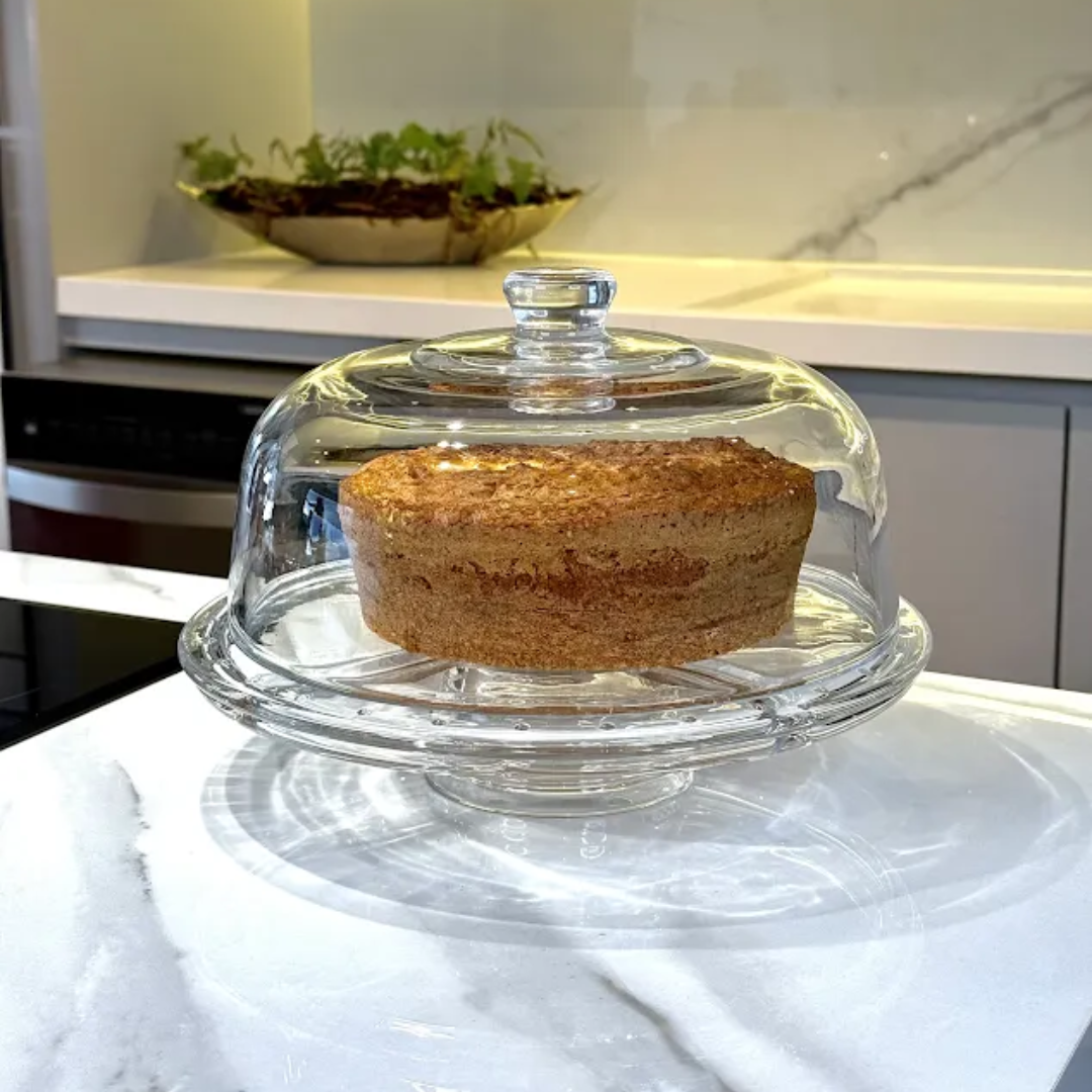 Cake stand 6 in 1 of Glass with lid Classic 30,7cm