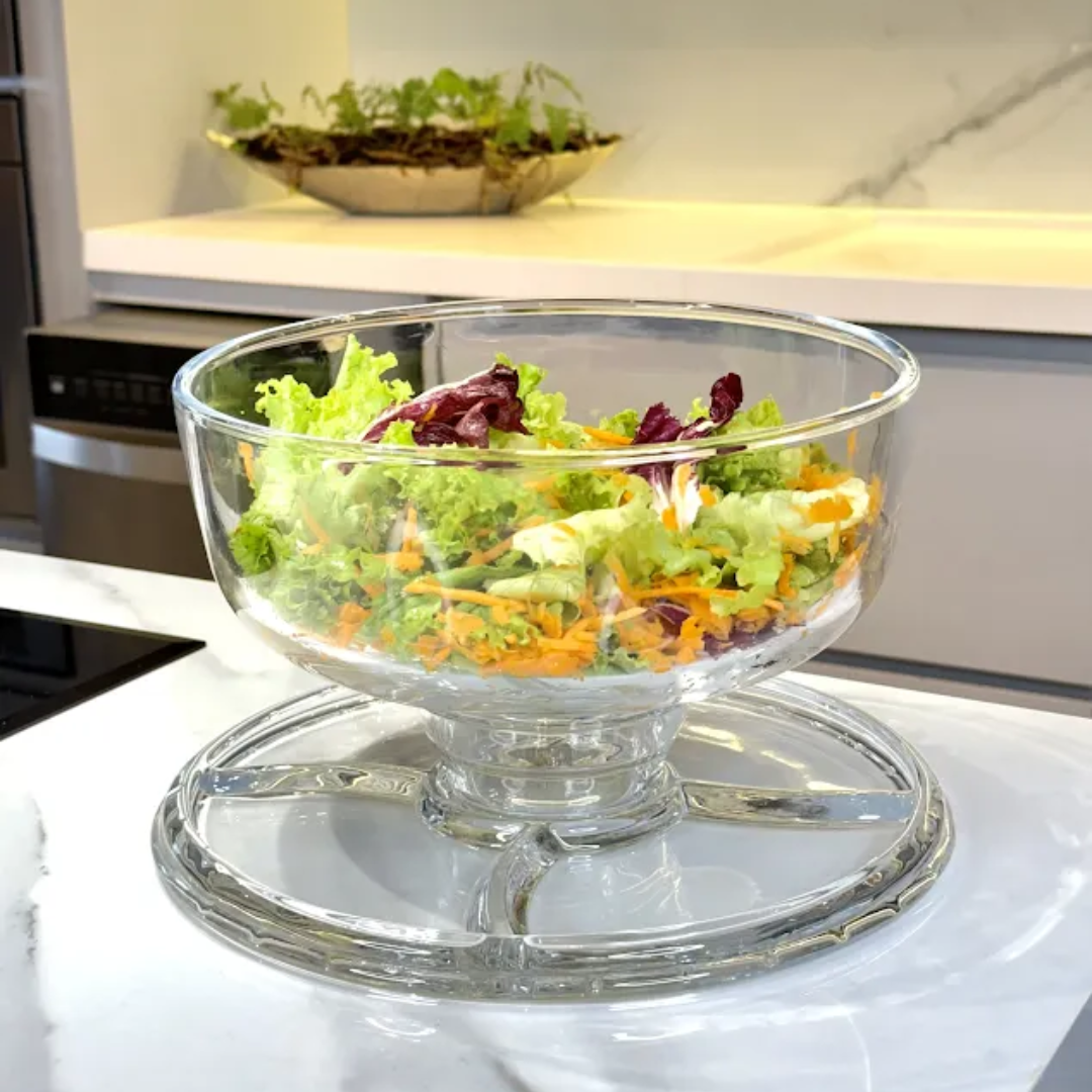 Cake stand 6 in 1 of Glass with lid Classic 30,7cm