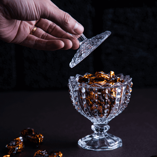 Mini Candy jar footed of Crystal Bolhas 9,5cm