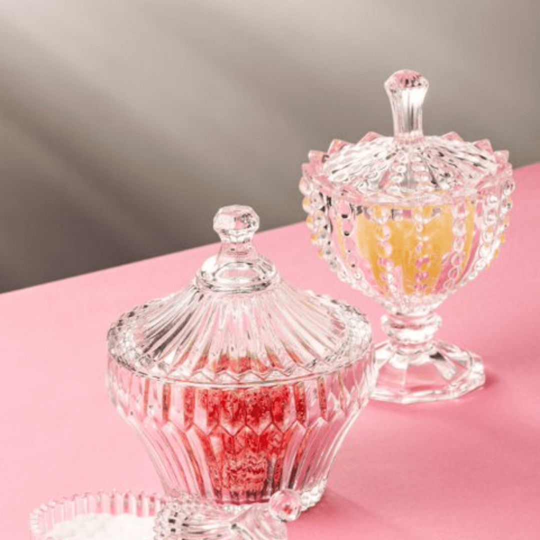 Mini Candy jar footed of Crystal Bolhas 9,5cm