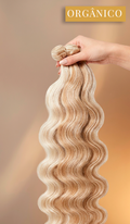 Cabelo ondulado para entrelace orgânico com 6 unidades