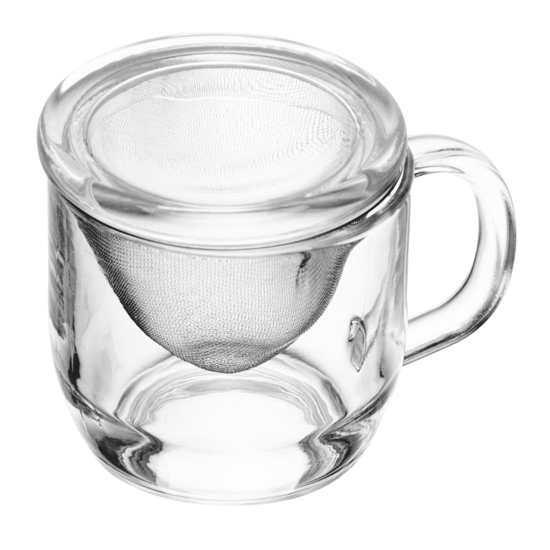 Glass mug with diffuser and Lid 330ml