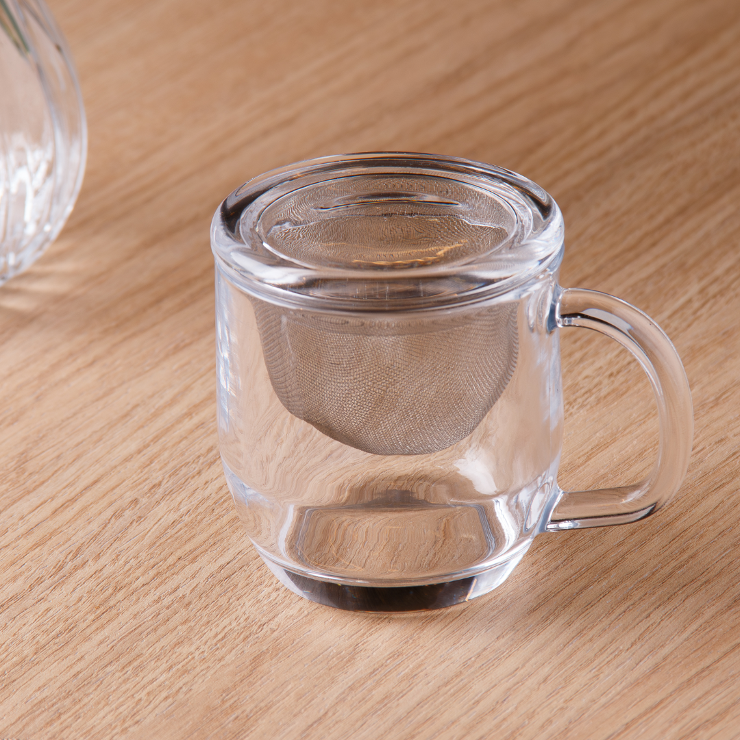 Glass mug with diffuser and Lid 330ml