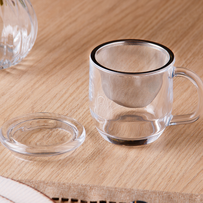 Glass mug with diffuser and Lid 330ml