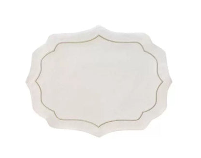 Set of Placemat Cotton Bordado White and beige 47x37cm - 2 Pieces