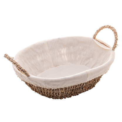 Basket Oval of Sisal with Forro in Fabric 27cm