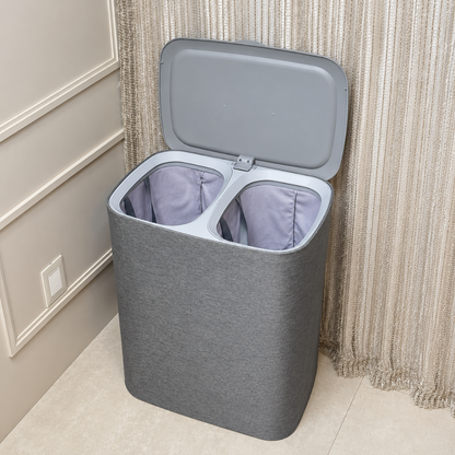 Laundry basket Double Premium Gray 90 Liters