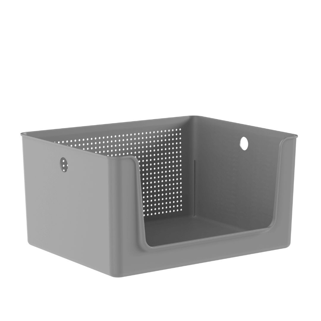 Front-loading basket Flow Lead gray 16L