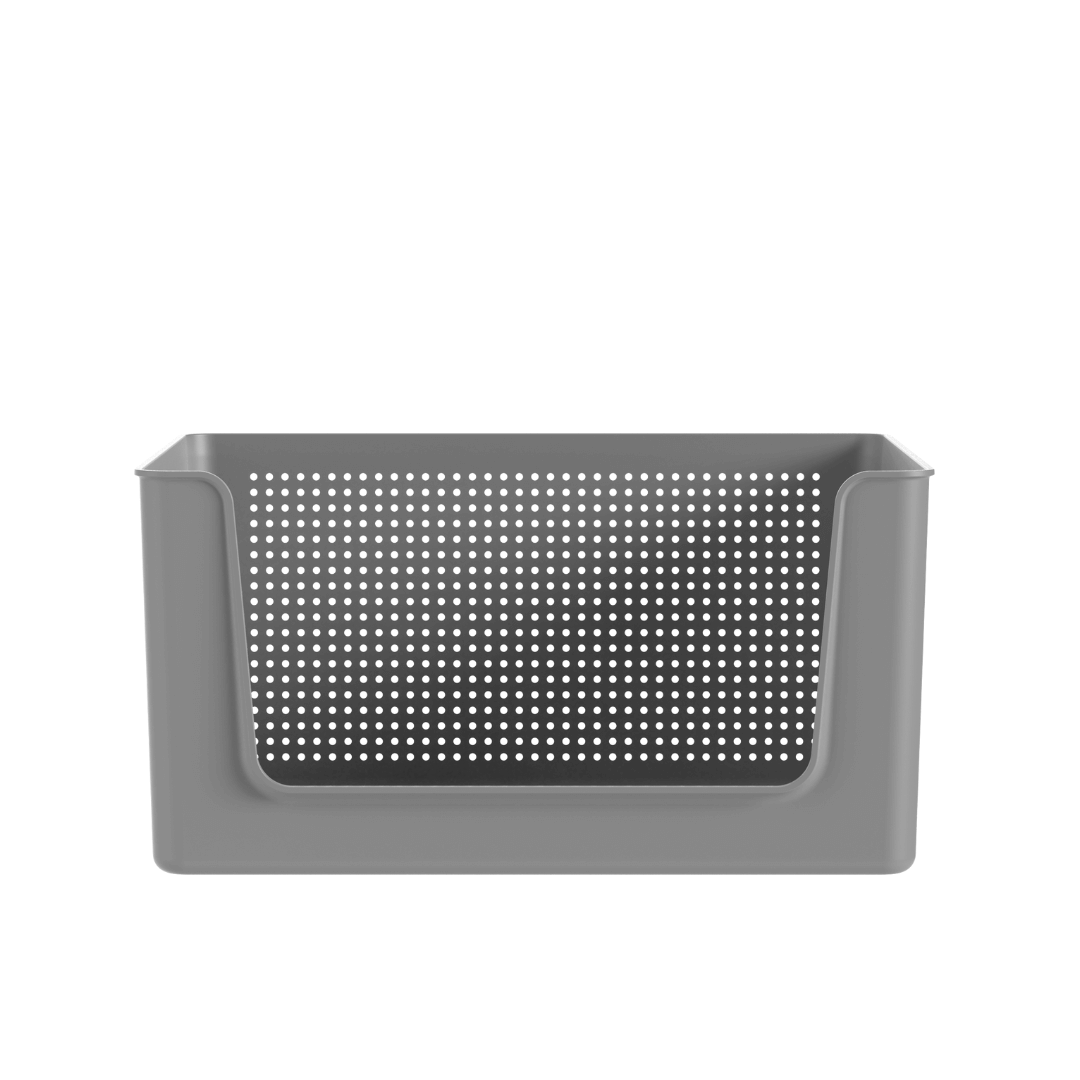 Front-loading basket Flow Lead gray 16L