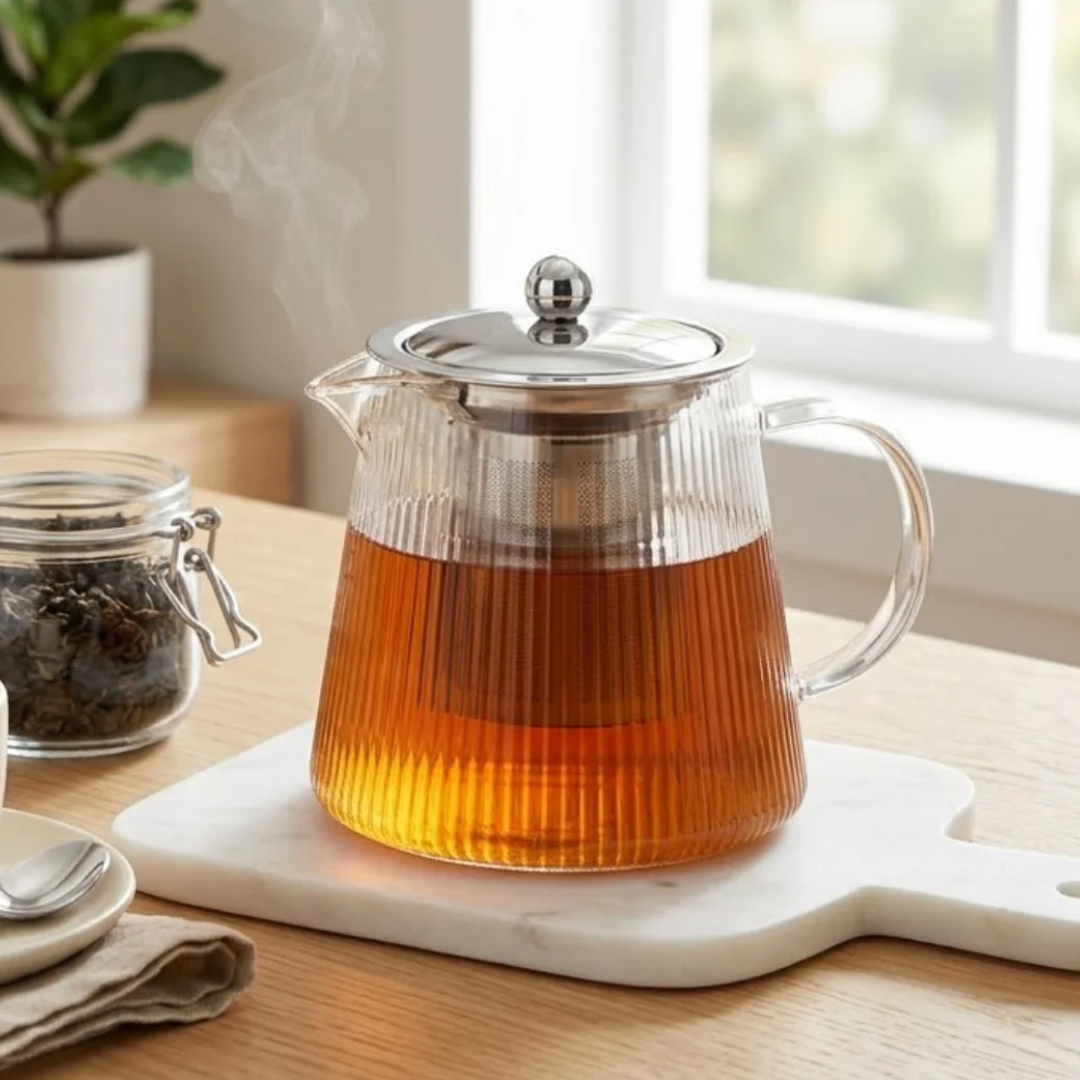 Glass kettle Borosilicate Lines with diffuser Stainless steel 750ml