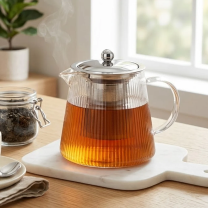 Glass kettle Borosilicate Lines with diffuser Stainless steel 750ml