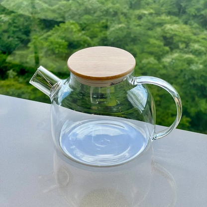 Glass kettle Stanford with Strainer and Lid of Bamboo 1 Liter