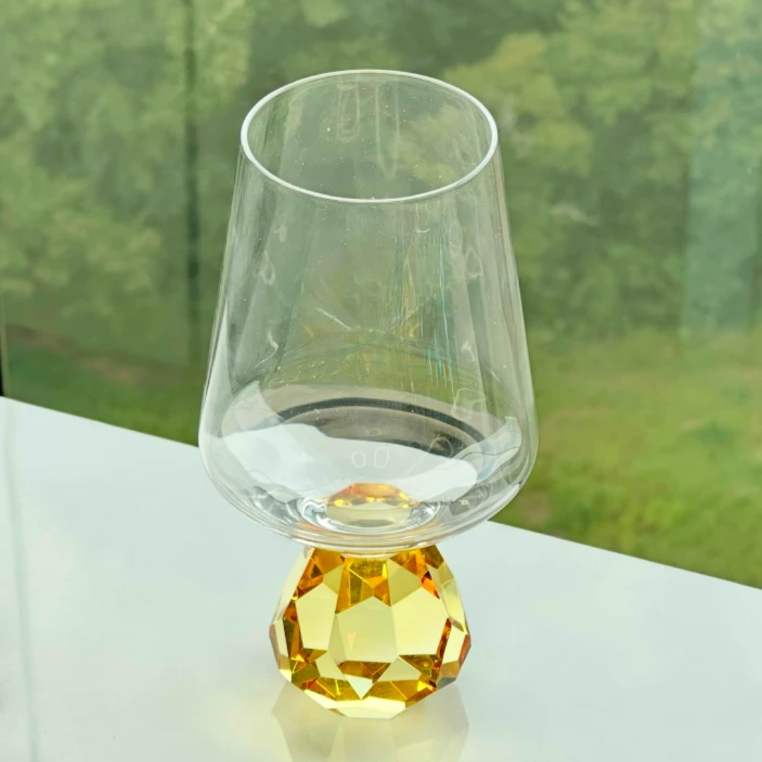 Wine glass of Glass for wine with base Diamond Amber 500ml
