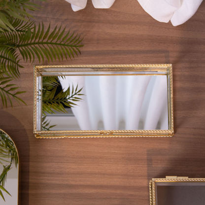 Mirrored tray Mirage of Metal Gold 20cm