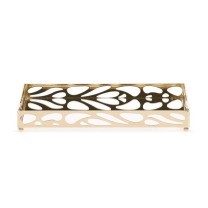 Metal tray Mirrored Leaf Gold 24cm