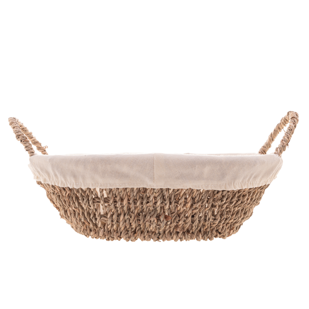 Basket Oval of Sisal with Forro in Fabric 27cm