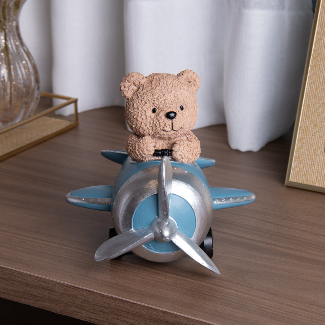 Decorative figurine Adventurer bear Teddy Charm in resin 17cm