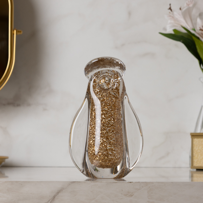 Figurine of Virgin Mary of Glass Gold 10cm