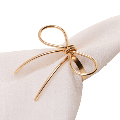 4 Napkin rings Laço in metal Gold