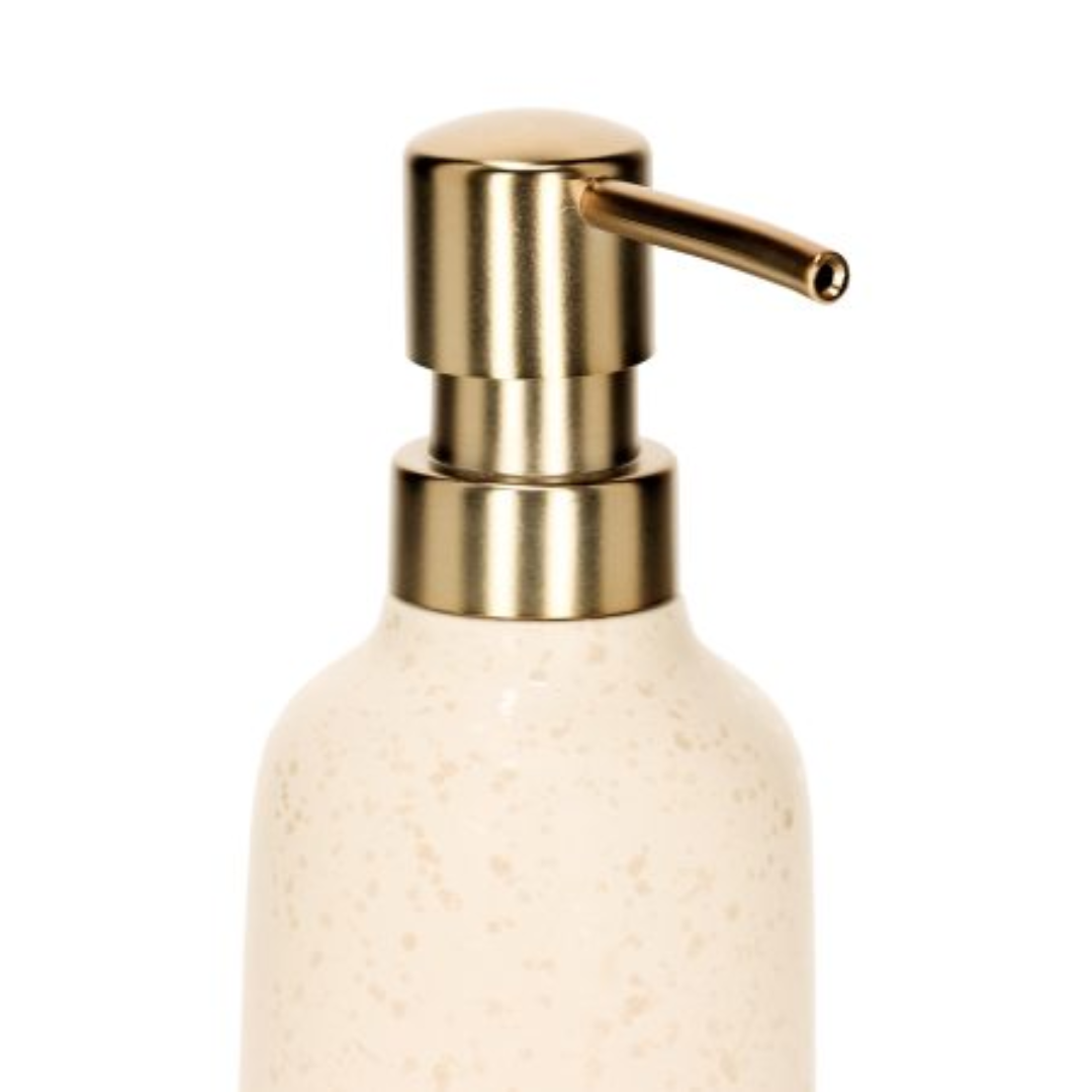 Liquid soap dispenser in Ceramic Beige 15,5cm