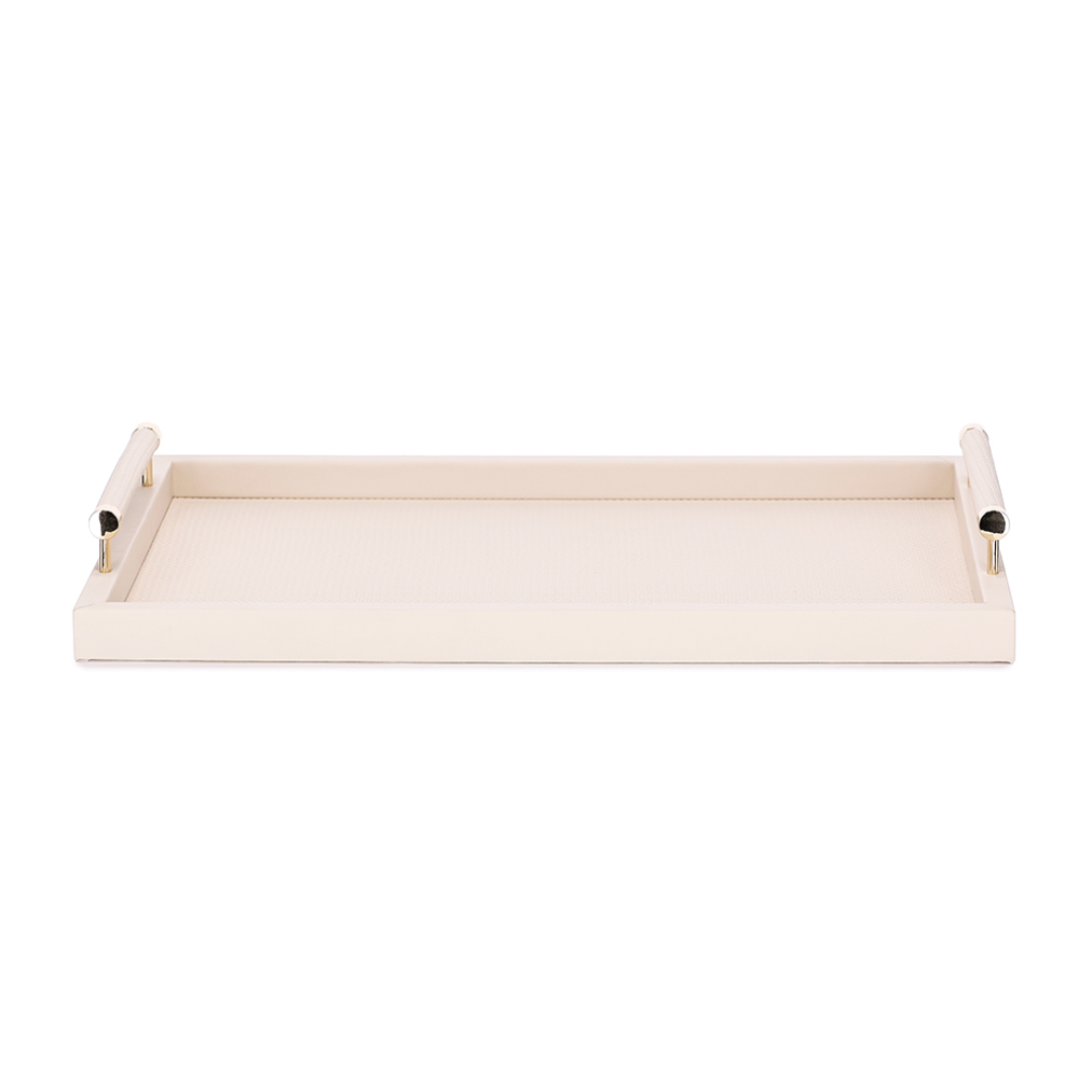 Tray in MDF and PU with handles Gray 52cm G