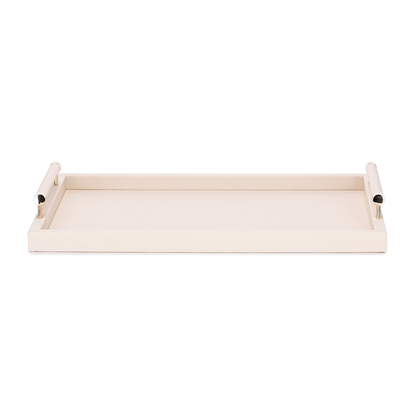 Tray in MDF and PU with handles Gray 52cm G