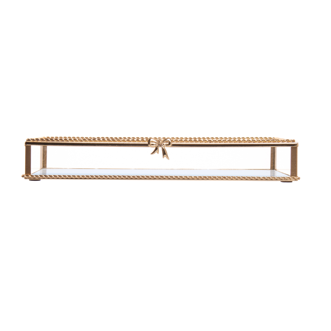 Tray Mirage in metal Mirrored Gold 24cm