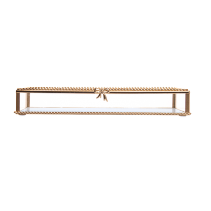 Tray Mirage in metal Mirrored Gold 24cm