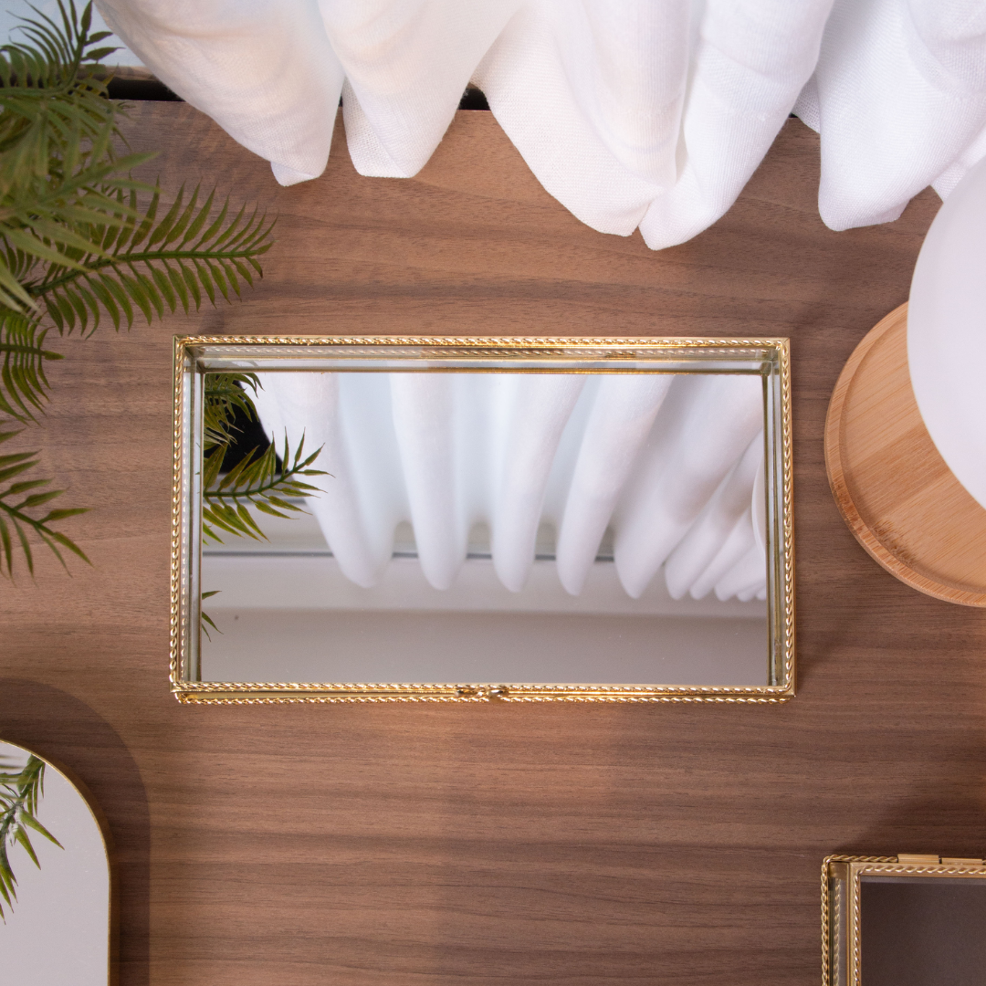 Tray Mirage in metal Mirrored Gold 24cm