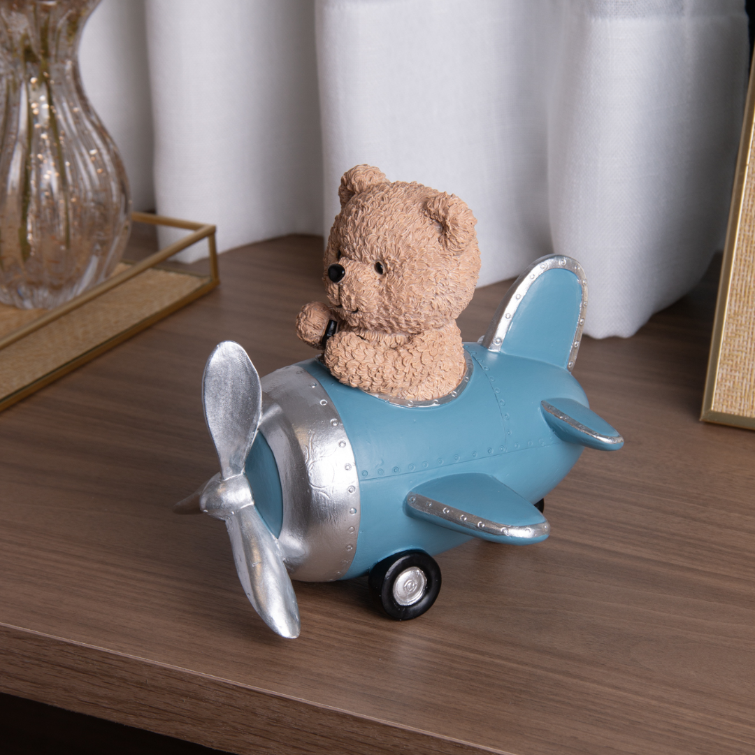 Decorative figurine Adventurer bear Teddy Charm in resin 17cm