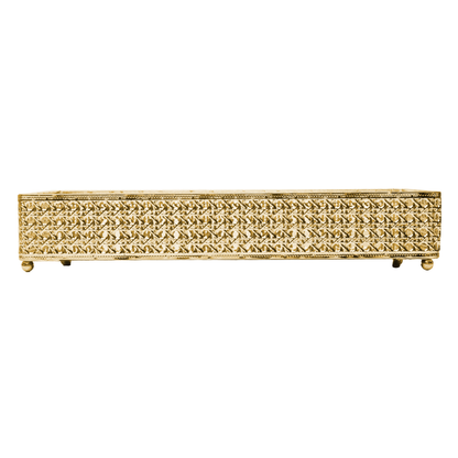 Rectangular tray of Metal Versailles with mirror Gold 32cm