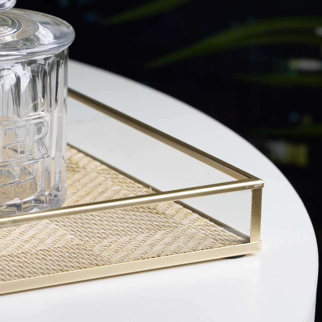 Decorative tray Tuscany of Metal Gold 30cm