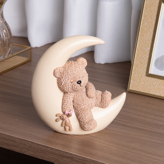 Decorative figurine Bear on the moon Teddy Charm in resin 18cm