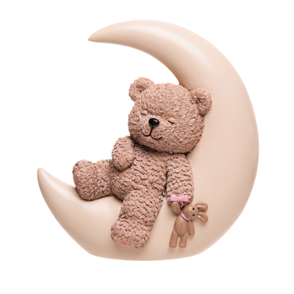 Decorative figurine Bear on the moon Teddy Charm in resin 18cm