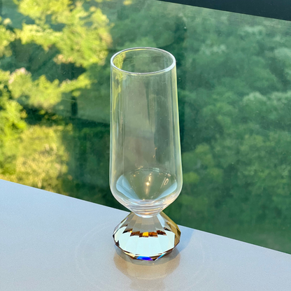 Stemless wine glass of Glass for champagne with base Diamond Amber 250ml
