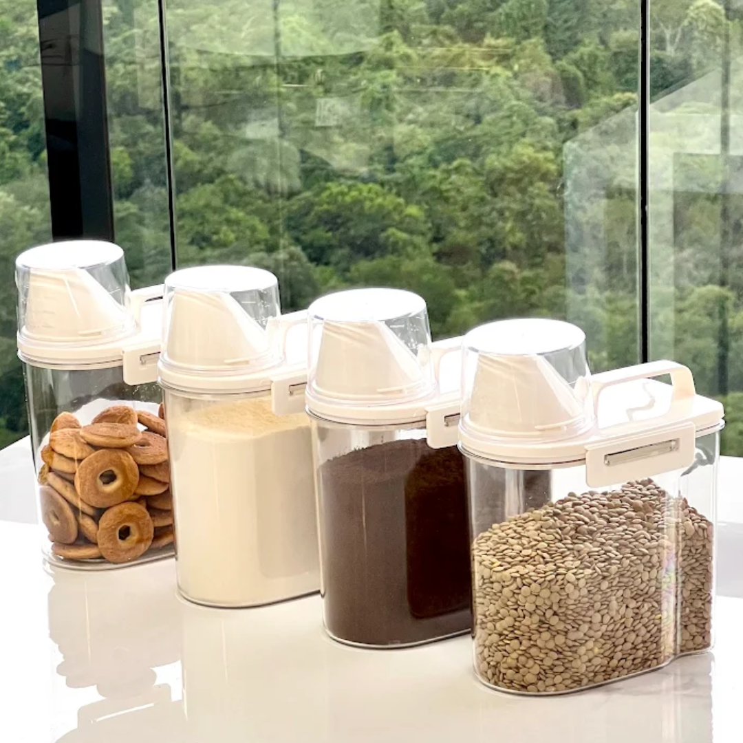 Airtight container with measuring cup P 1,5 Liters Ela Decora