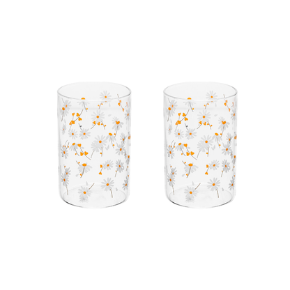 Set 2 Glasses in borosilicate glass Sunflower 280ml