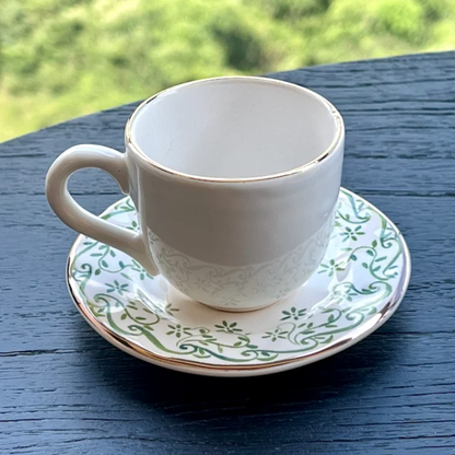 Set of 6 cups of Coffee with saucer Arabesque green 90ml
