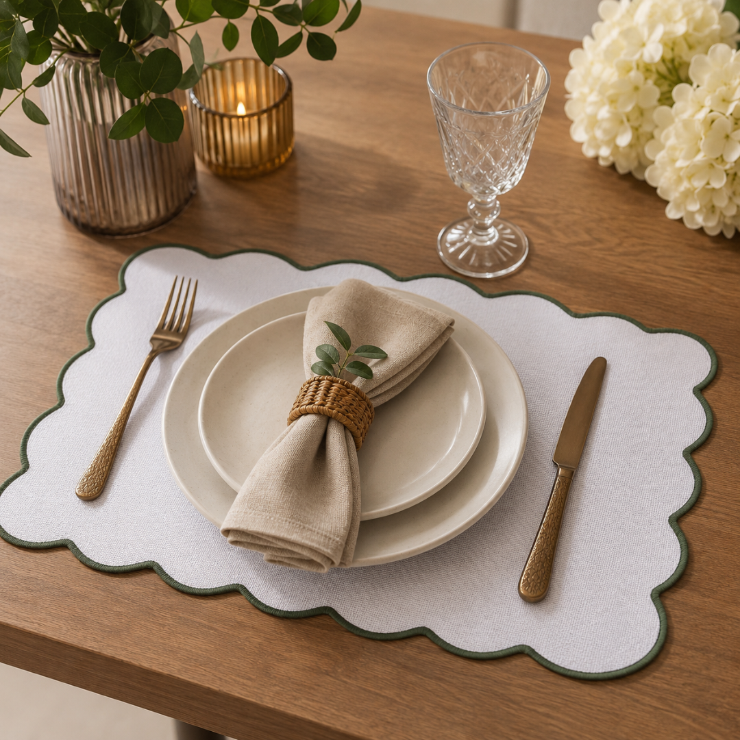 Rectangular placemat Cloud Polyester White 30x45