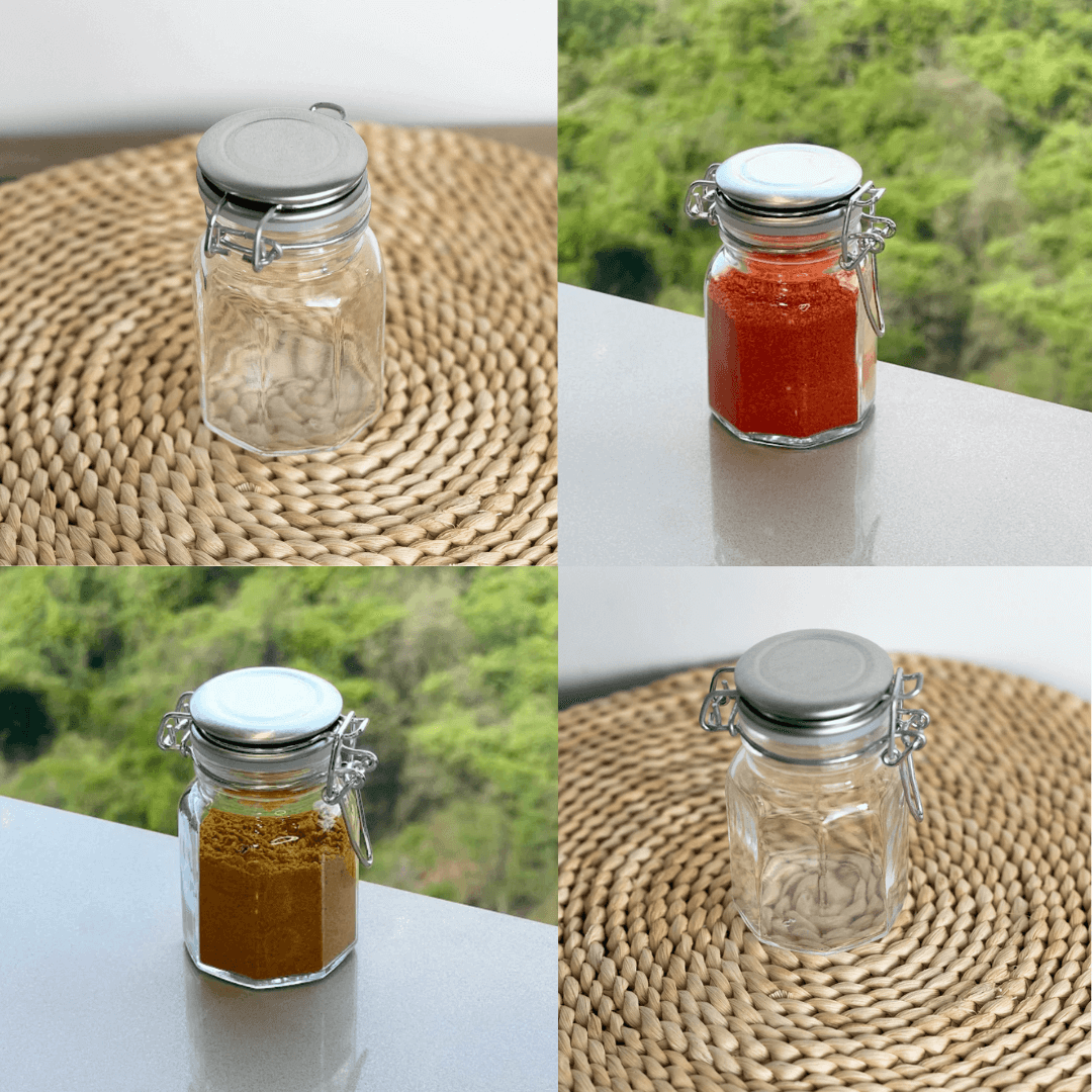 Kit 6 Spice rack Glass and Metal Chrome