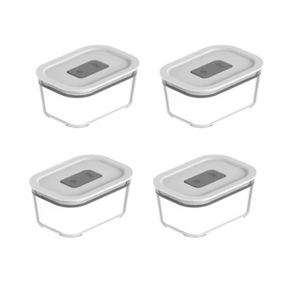 Kit 4 Airtight containers of Glass Fresh Lock 370ml