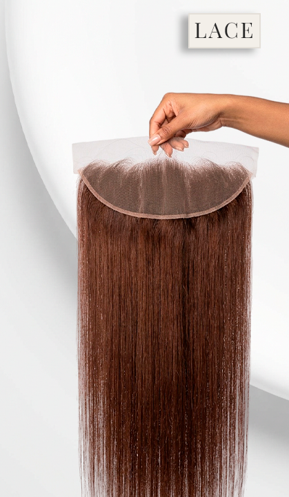 Lace wig de cabelo natural castanho