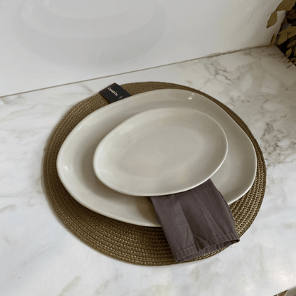 Individual round placemat Luna Bronze brown 38cm